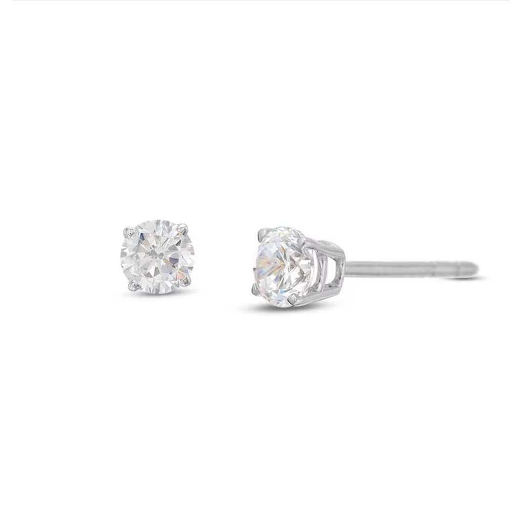 14K Diamond White Gold Earrings